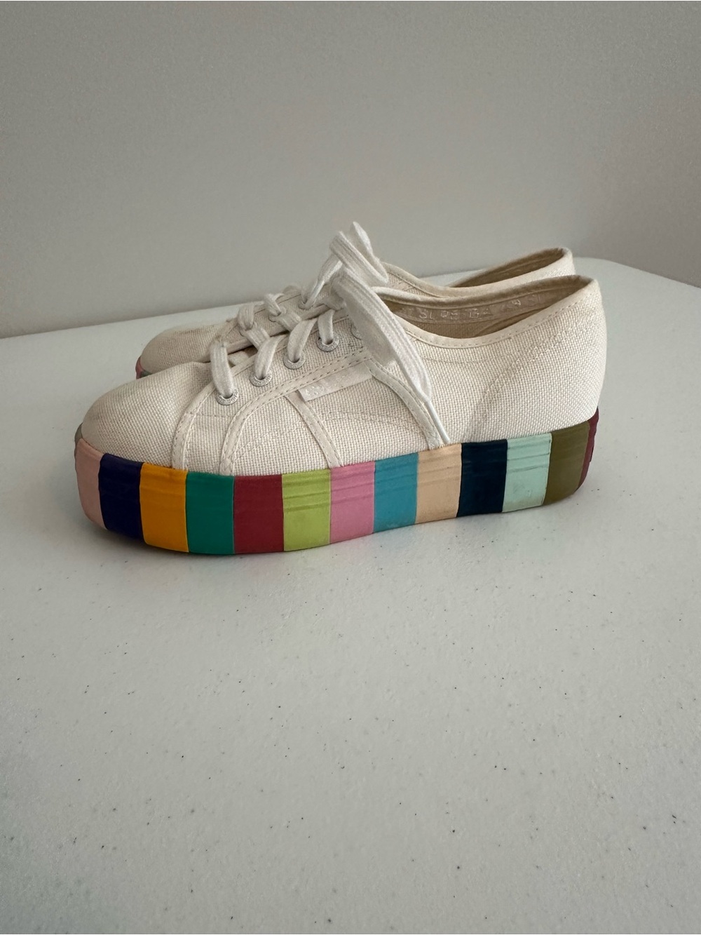 Women’s size 37 Superga 2790 Rainbow Platform Sneakers - Picture 4 of 13